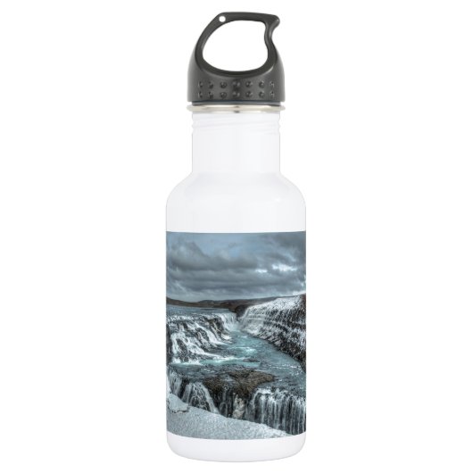 Gullfoss Wasserfall, Island Trinkflasche (Vorderseite)