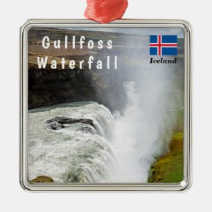 Gullfoss Wasserfall - Südwest Island Ornament Aus Metall