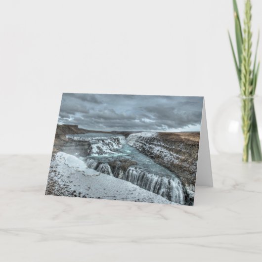 Gullfoss Waterfall, Island Karte (Vorderseite)