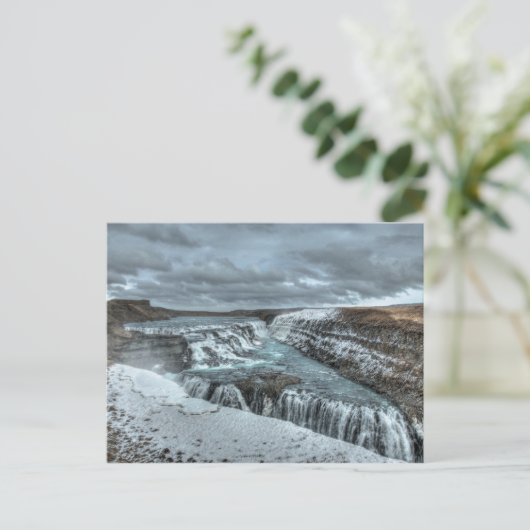 Gullfoss Waterfall, Island Postkarte (Stehend Vorderseite)