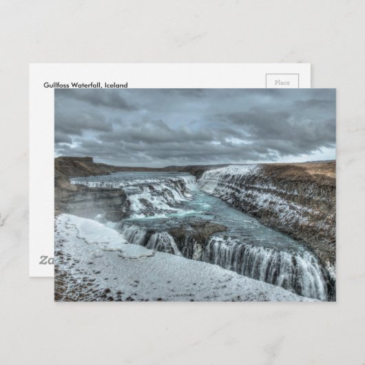 Gullfoss Waterfall, Island Postkarte (Vorne/Hinten)