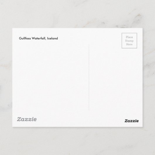 Gullfoss Waterfall, Island Postkarte (Rückseite)