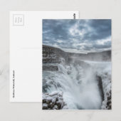Gullfoss Waterfall, Island Postkarte (Vorne/Hinten)