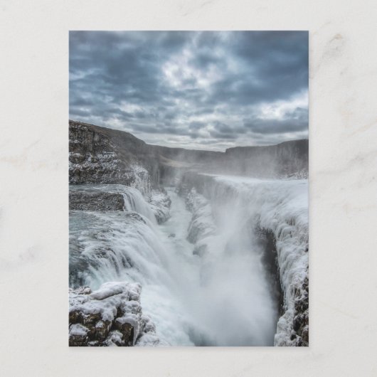 Gullfoss Waterfall, Island Postkarte (Vorderseite)
