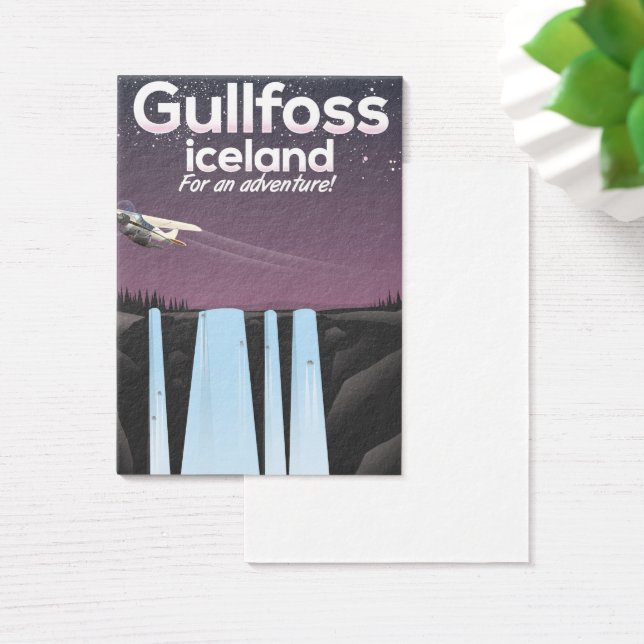 Gullfoss Waterfall Island Reiseplakat (Schreibtisch)