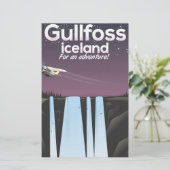 Gullfoss Waterfall Island Reiseplakat Briefpapier (Stehend Vorderseite)