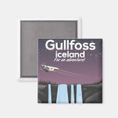 Gullfoss Waterfall Island Reiseplakat Magnet (Vorderseite/Rückseite)