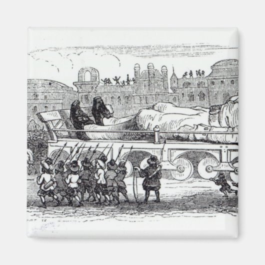 Gulliver, der nach Lilliputian transportiert wird Magnet (Vorne)