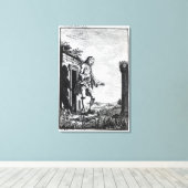 Gulliver unter den Lilliputianern Leinwanddruck (Insitu (Holzboden))