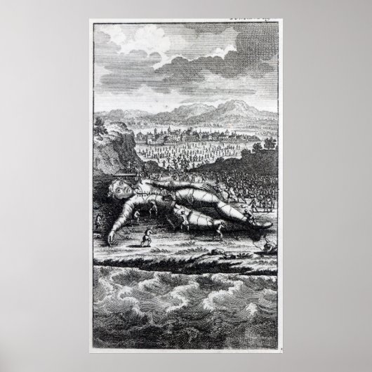 Gulliver, von den Lilliputianern gefangen Poster (Vorne)