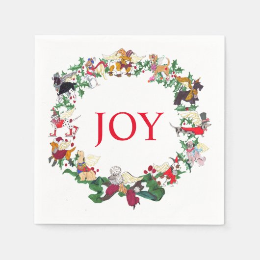 Gullivers Angels 12 Hunde von Weihnachtsbuch Napki Serviette (Vorderseite)