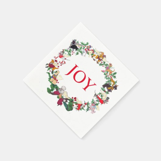 Gullivers Angels 12 Hunde von Weihnachtsbuch Napki Serviette (Ecke)