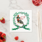 Gullivers Drahthaar Dackel Weihnachten Napkin Serviette (Beispiel)