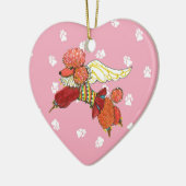Gullivers Engels-Aprikosen-Pudel-Keramik-Herz Keramik Ornament (Links)