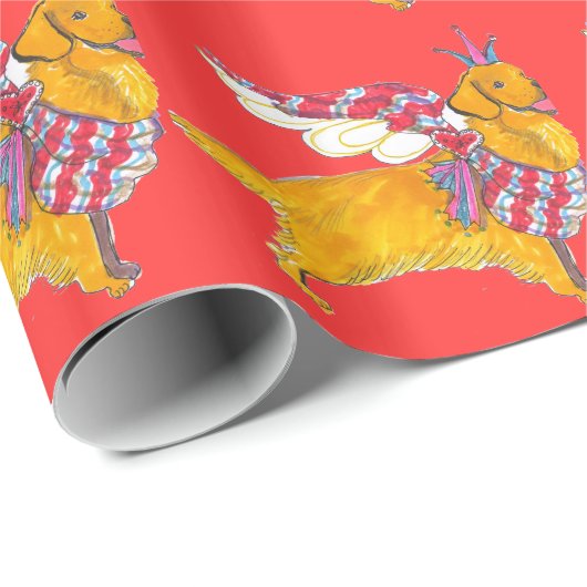 Gullivers Engels-golden retriever-Packpapier Geschenkpapier (Rolleneckpunkt)