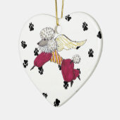 Gullivers Engels-Pudel-Keramik-Herz-Verzierung Keramikornament (Links)