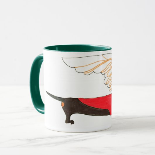 Gullivers Engels-schwarze Dackel-Tasse Tasse (Vorderseite Links)