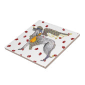 Gullivers EngelScottish Deerhound Fliese Trivet (Seite)