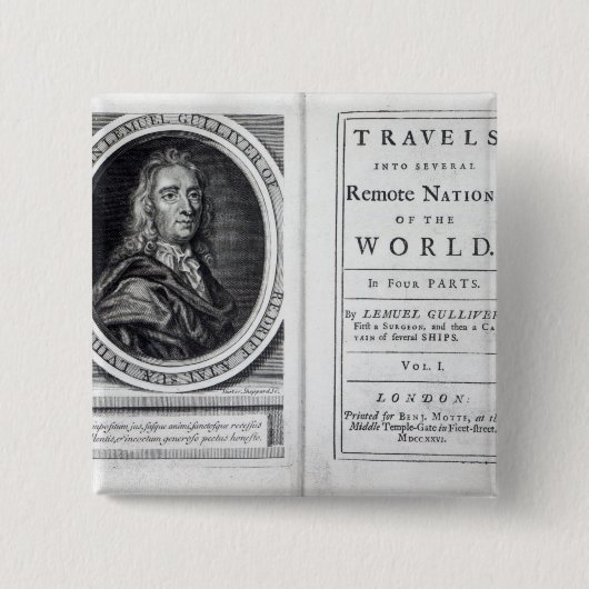 "Gullivers Reisen" durch Jonathan Swift, 1726 Button (Vorderseite)