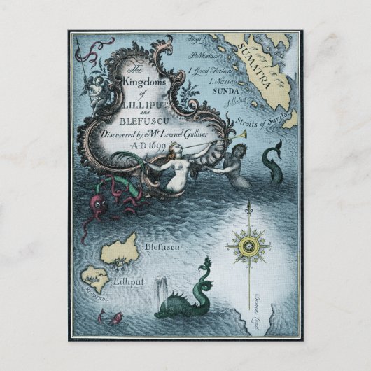 Gullivers Reisen von Jonathan Swift Postkarte (Vorderseite)