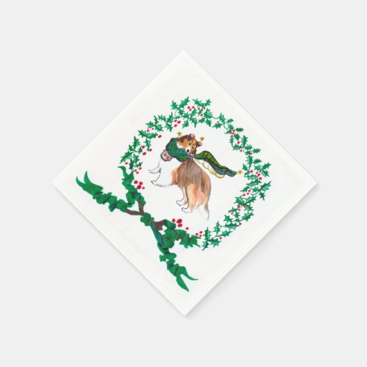 Gullivers Sheltie Christmas Napkins Serviette (Ecke)