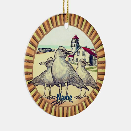 Gulls Lighthouse Keramik Ornament (Rechts)