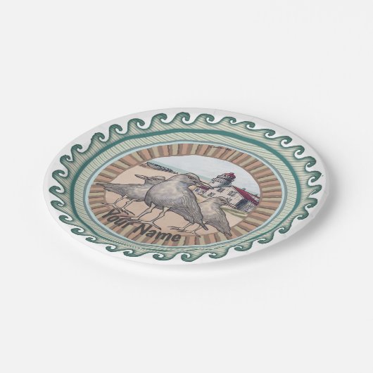 Gulls Lighthouse Papiertüte Pappteller (Schrägansicht)