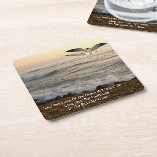 GULLS & OCEAN QOUTE RECHTECKIGER PAPPUNTERSETZER (angewinkelt)