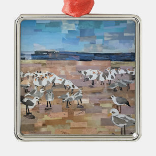 "Gulls on Beach" Cut Paper von Willowcatdesigns Ornament Aus Metall
