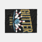 Gully Gang Bowling Lustiger Bowler 1 Fleecedecke (Vorderseite (Horizontal))