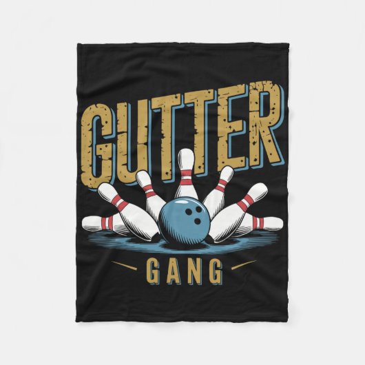 Gully Gang Bowling Lustiger Bowler 1 Fleecedecke (Vorderseite)