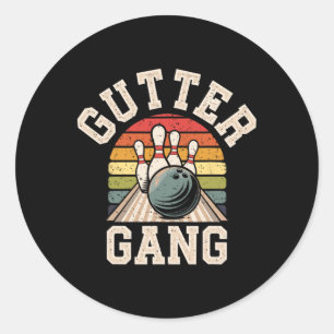 Gully Gang Bowling Lustiger Kegler  Runder Aufkleber