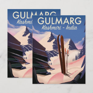 Gulmarg Kaschmiri Indien Ski Plakat