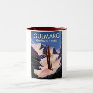 Gulmarg Kaschmiri Indien Skiposter Zweifarbige Tasse