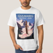 Gulmarg Kashmiri India Skipposter T-Shirt (Vorderseite)