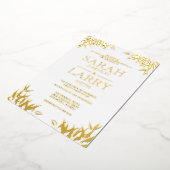Gum Leaf Elegant Gold Traditionelle Hochzeit Folieneinladung (Gedreht)