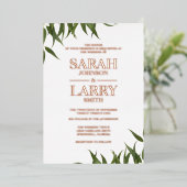 Gum Leaf und elegante traditionelle Hochzeit in Go Folieneinladung (Stehend vorne)