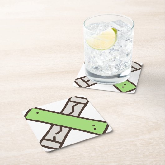 Gum Rechteckiger Pappuntersetzer (Vor Ort)