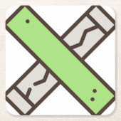 Gum Rechteckiger Pappuntersetzer (Vorderseite)