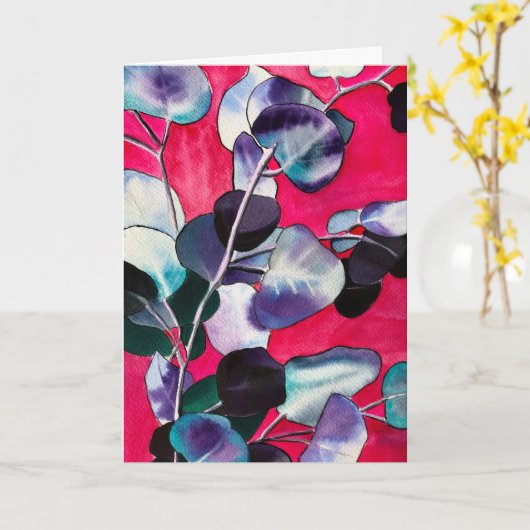 Gum verlasse Aquarellkunst Karte (Gelbe Blume)