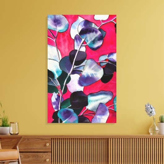 Gum verlasse Aquarellkunst Leinwanddruck (Insitu (Wohnzimmer))