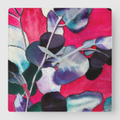 Gum verlasse Aquarellkunst Quadratische Wanduhr (Vorderseite)