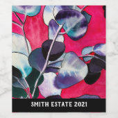 Gum verlasse Aquarellkunst Weinetikett (Einzelnes Label)