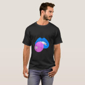 Gumball Blue Lips Mouth Bubble Gum Kiss Kaubu T-Shirt (Vorne ganz)