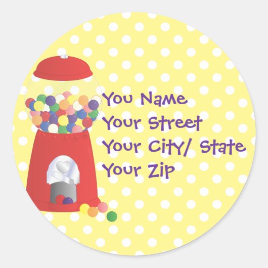 Gumball-Fantasie Runder Aufkleber (Vorderseite)