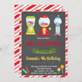 Gumball-Kerzenladen Geburtstagsladung Einladung (Vorne/Hinten)