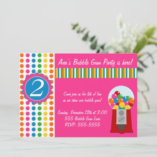 Gumball laden ein einladung (Stehend Vorderseite)