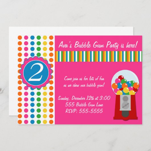 Gumball laden ein einladung (Vorne/Hinten)