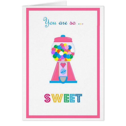 Gumball Machine and Rainbow-Grußkarte (Vorne)