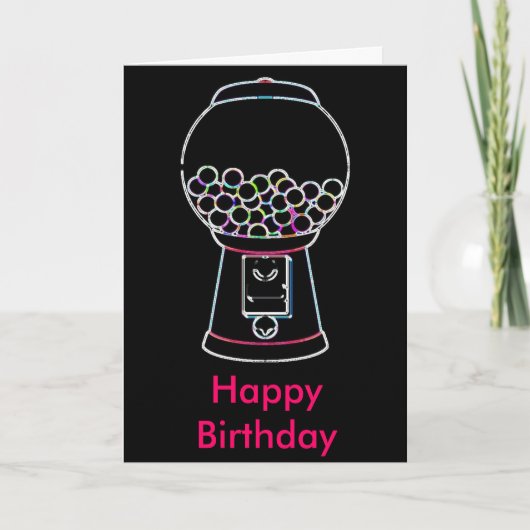 Gumball machine Glow, Happy Birthday Karte (Vorderseite)